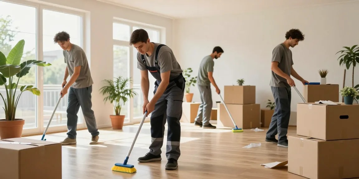 Transforming spaces with umzugsreinigungen bern cleaning before moving furniture in a modern apartment.