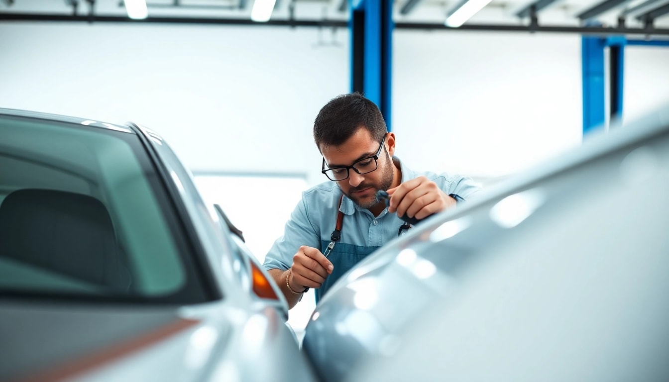 leaving smart repair specialist restoring a vehicle in a modern workshop