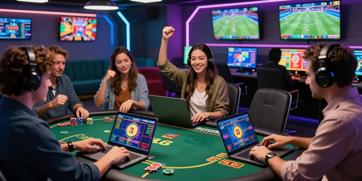 Engaged players enjoying a thrilling online gaming experience at JBO virtual casino.
