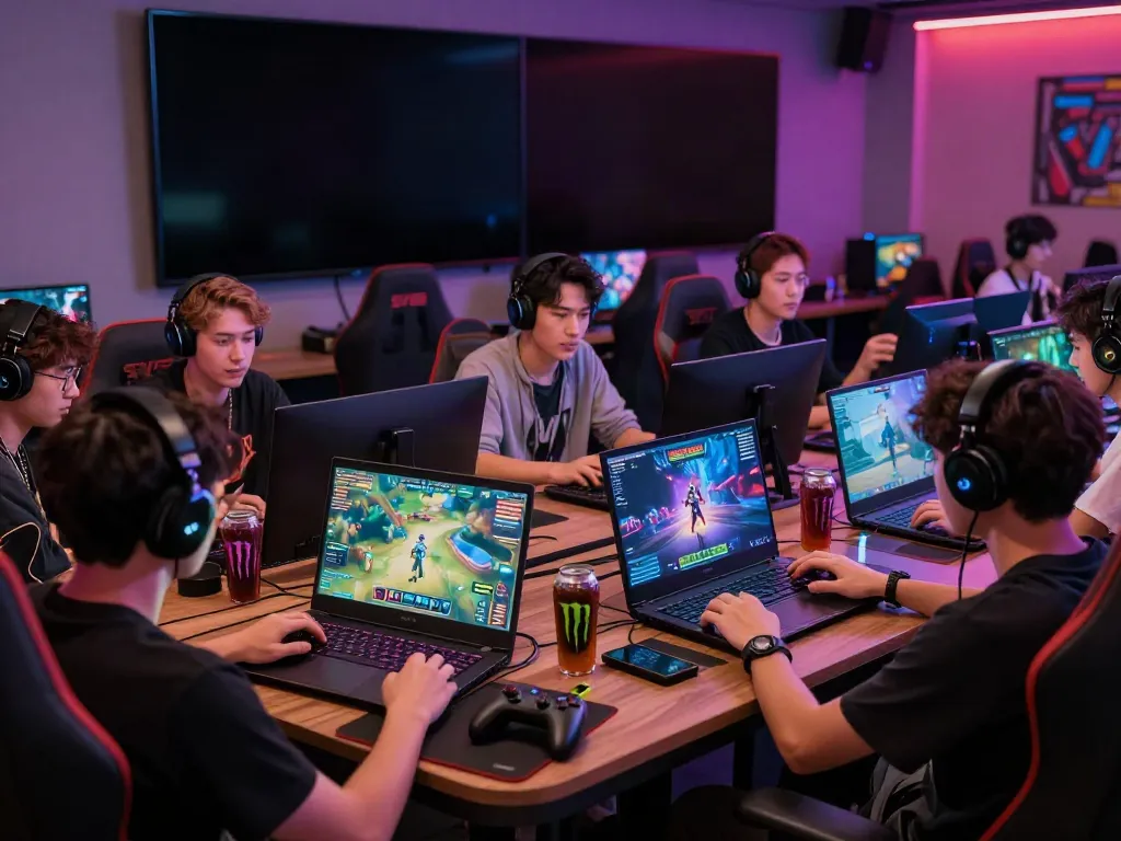 Engaged players in vibrant gaming atmosphere around SV88.