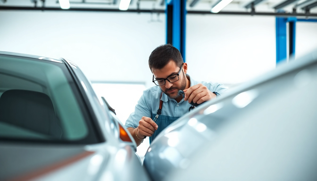 leaving smart repair specialist restoring a vehicle in a modern workshop
