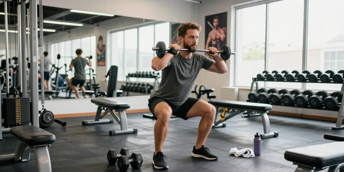 In einem modernen Fitnessstudio trainiert ein Athlet mit Utinon Steroids Shop Produkten und perfekter Technik.