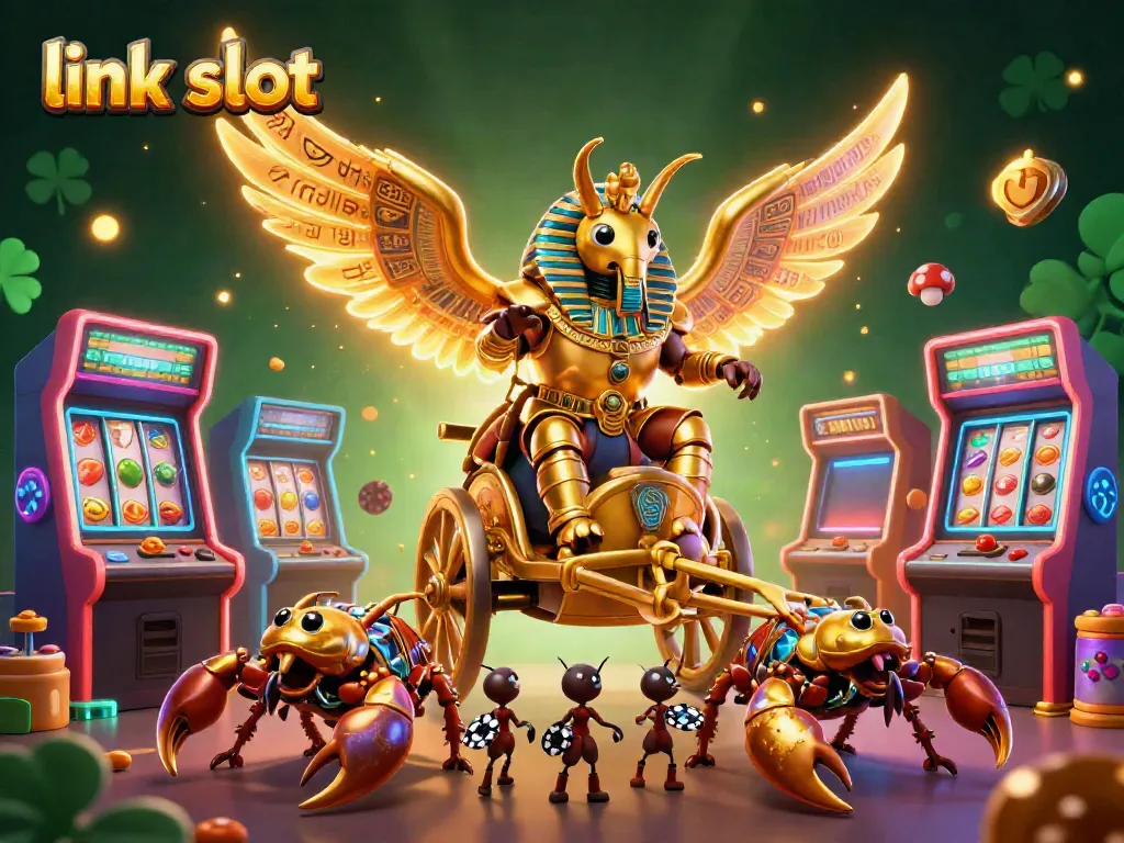 Engage with the thrilling link slot and jackpot action in a dynamic casino scene.