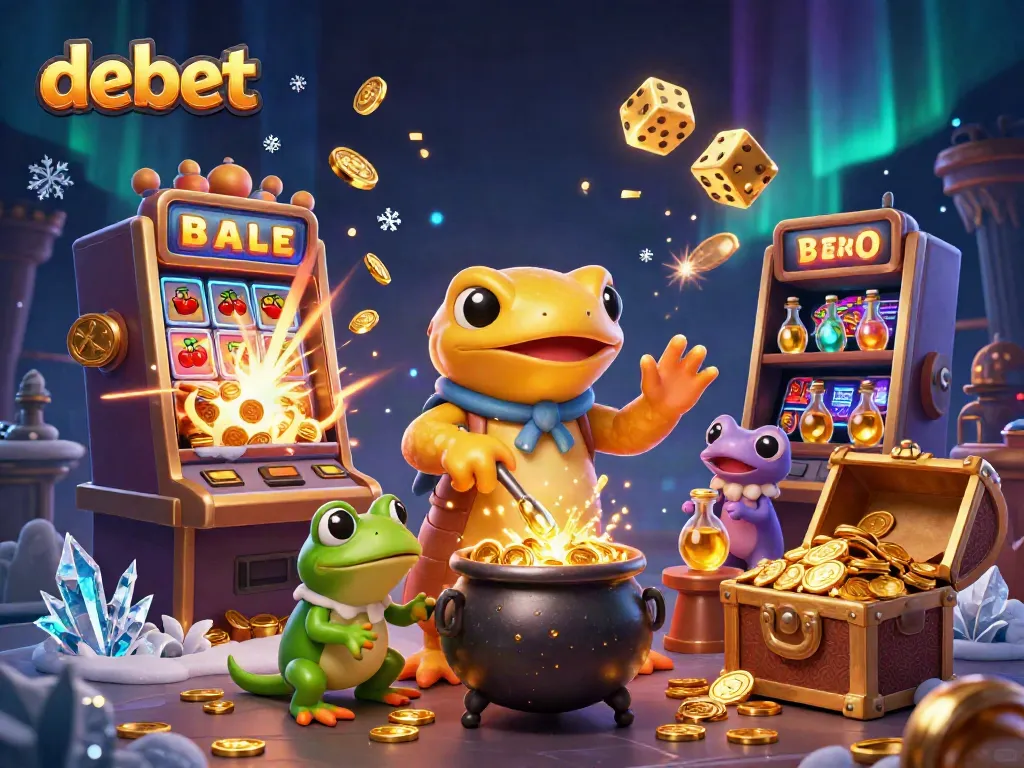 Experience the magic of debet with a golden salamander alchemist and exciting casino elements.