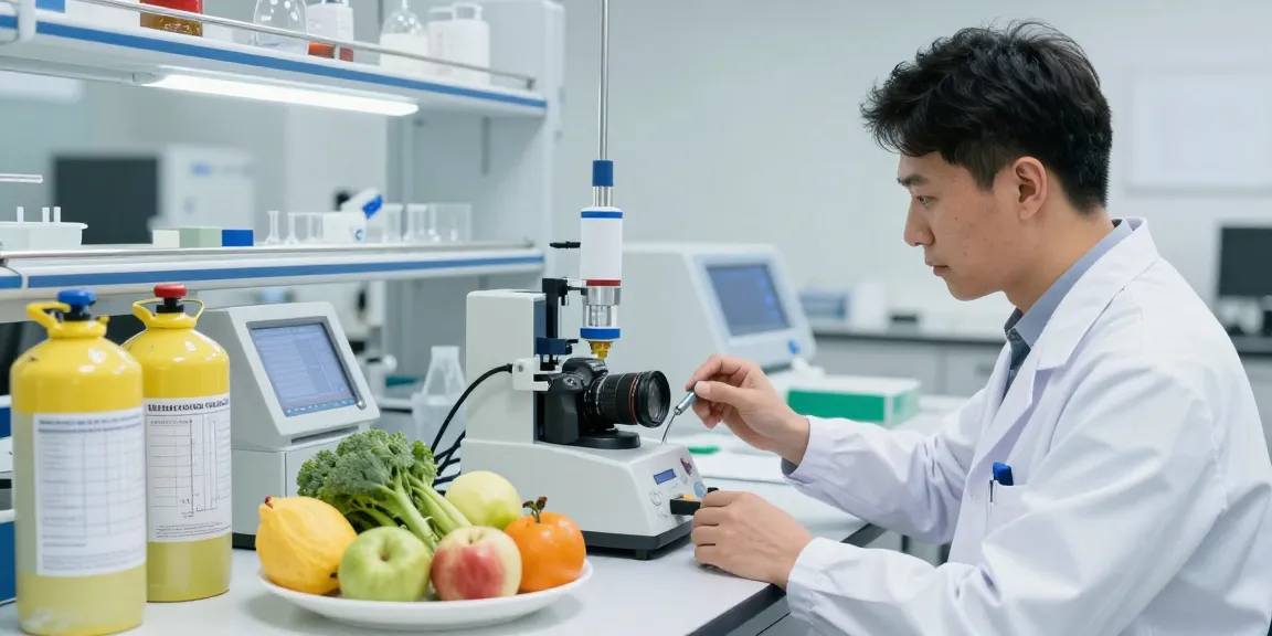 Ethylen Detektor in einem Labor mit Frischprodukten zur Überwachung der Reifung