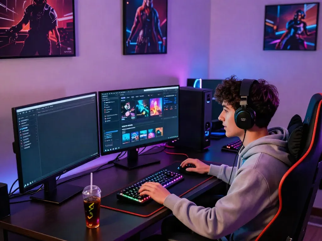 Exciting gamer engaging with DA88 online gaming platform.