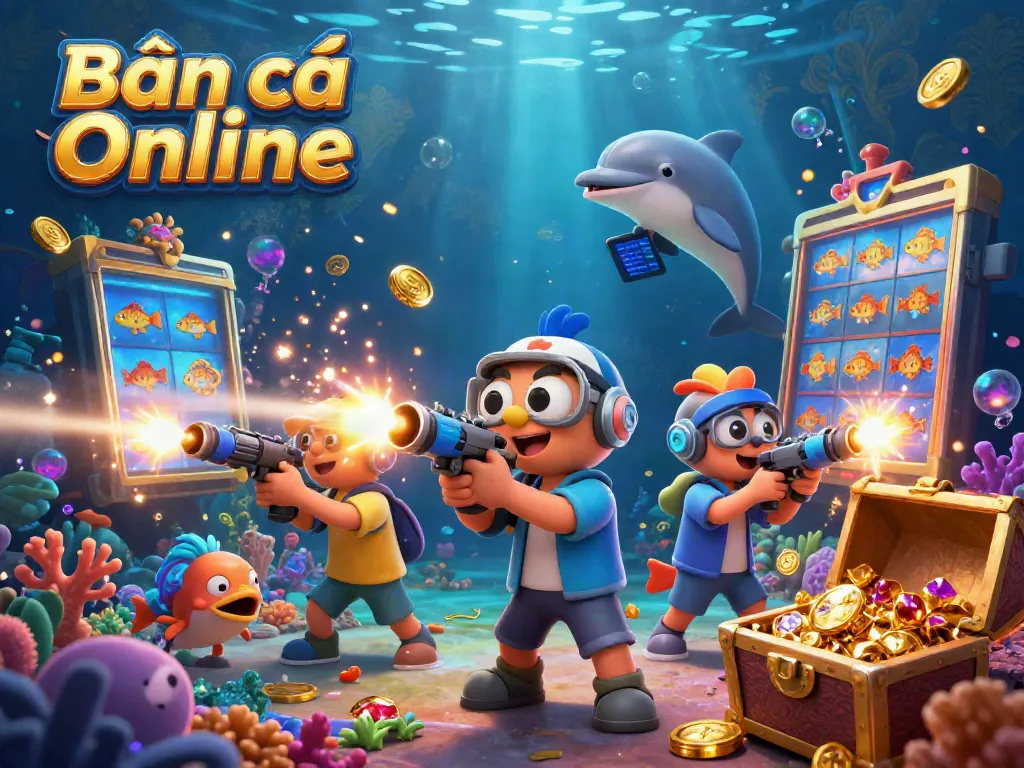 Engage in thrilling Bắn cá Online action as colorful sea creatures explode with vibrant graphics and gameplay.