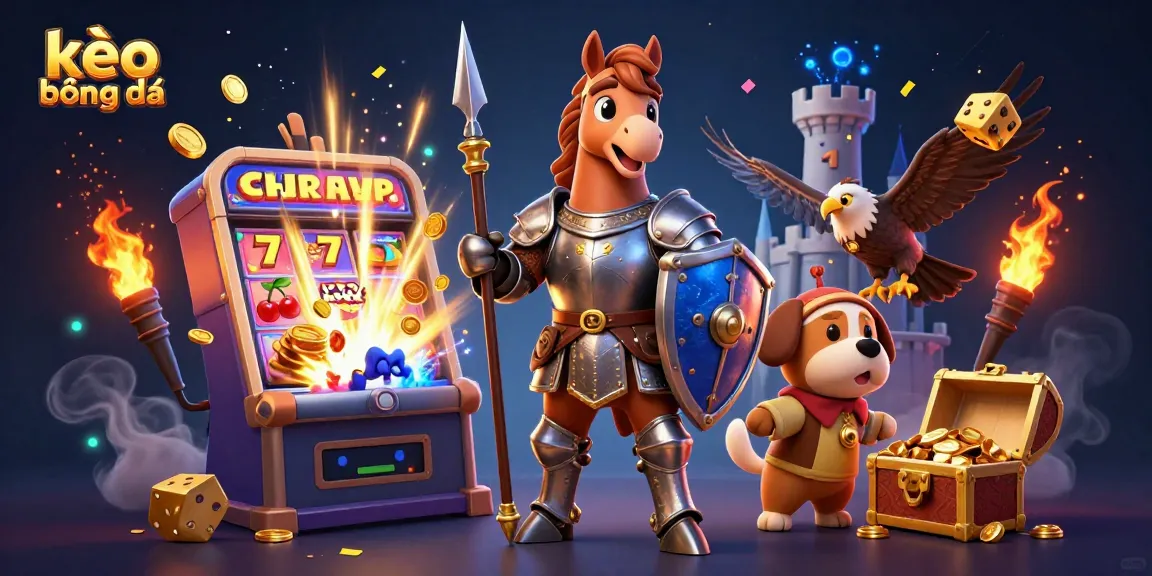 Experience dynamic sports betting action with kèo bóng đá in an exciting 3D casino illustration.