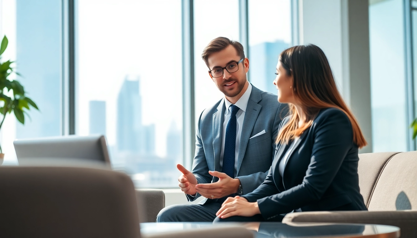 Headhunter Schweiz führt ein Interview in einem modernen Büro mit professioneller Atmosphäre.
