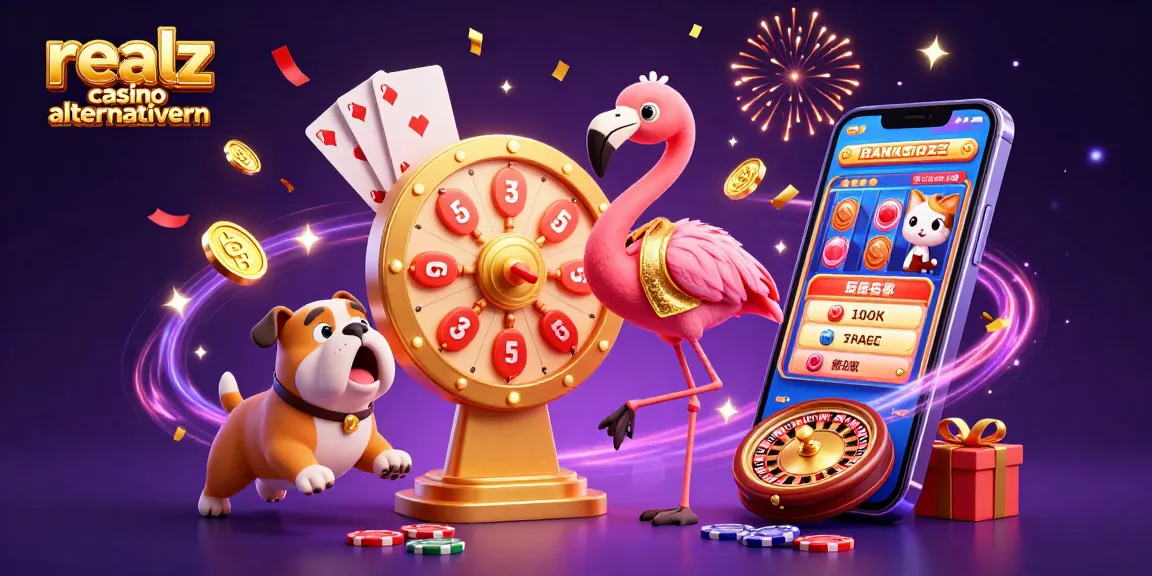 realz casino alternativen: Feiern Sie mit einem 3D-Spielmoderator und einem Bulldoggen-Teilnehmer beim Gewinnen von Preisen.